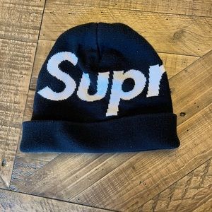 Unisex Black Supreme Beanie Authentic